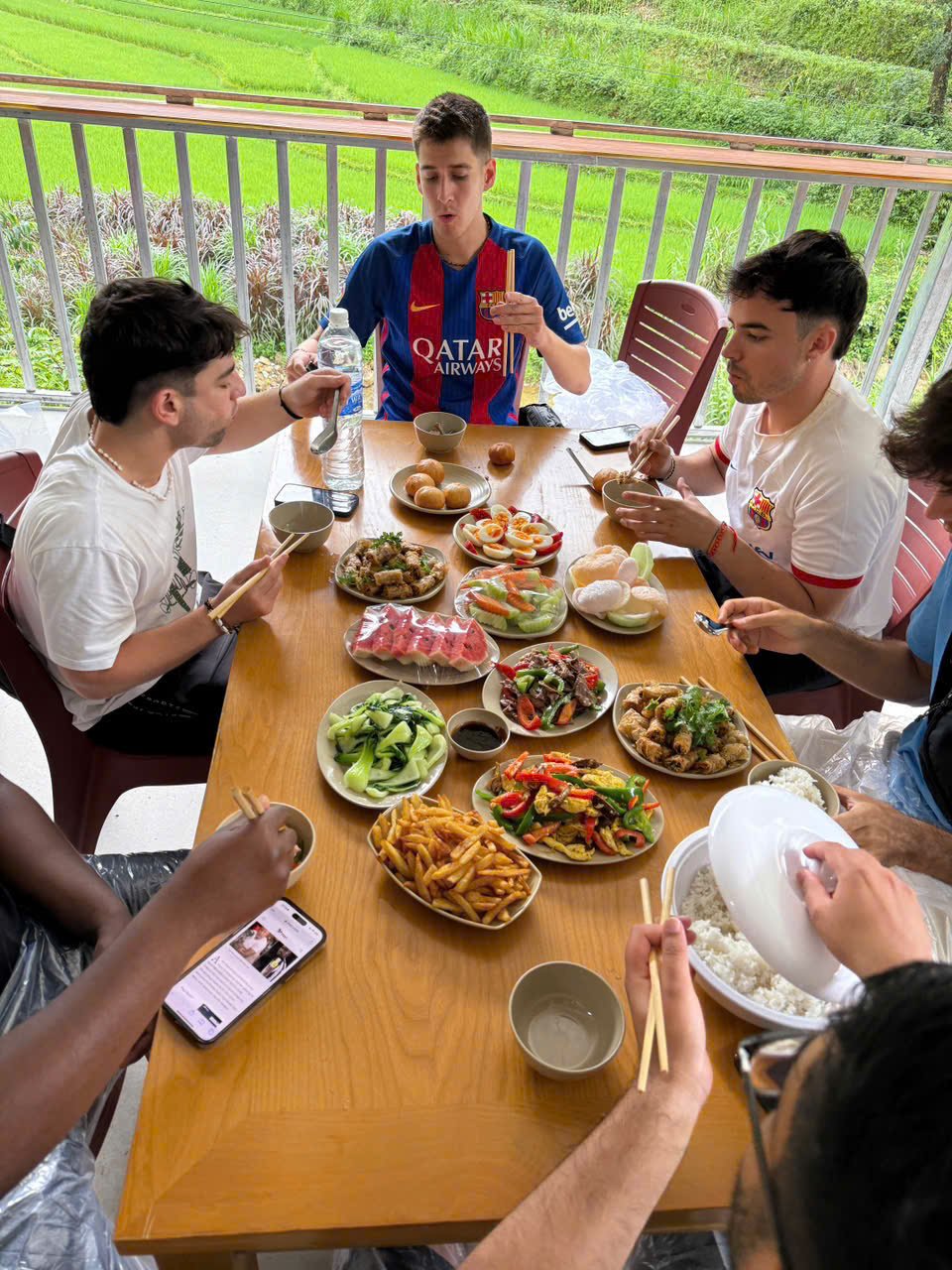 traditional vietnamese meal at du gia