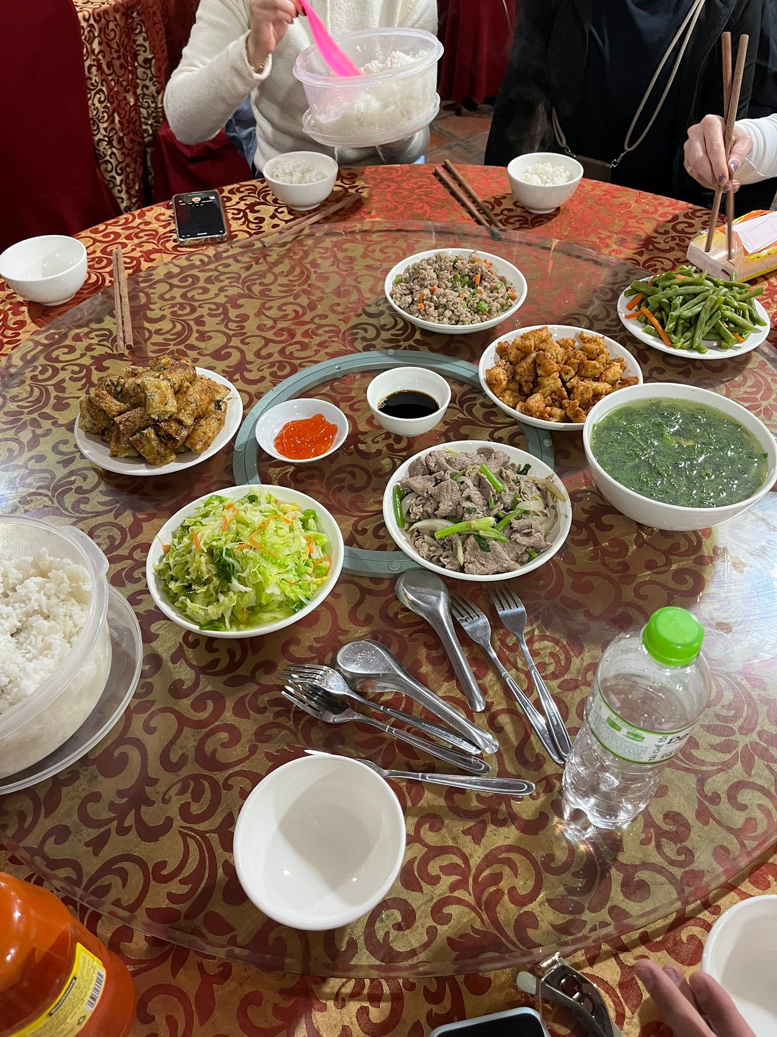 Local dishes at a Ha Giang homestay